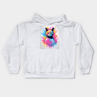 Tie Dye Cat Kids Hoodie